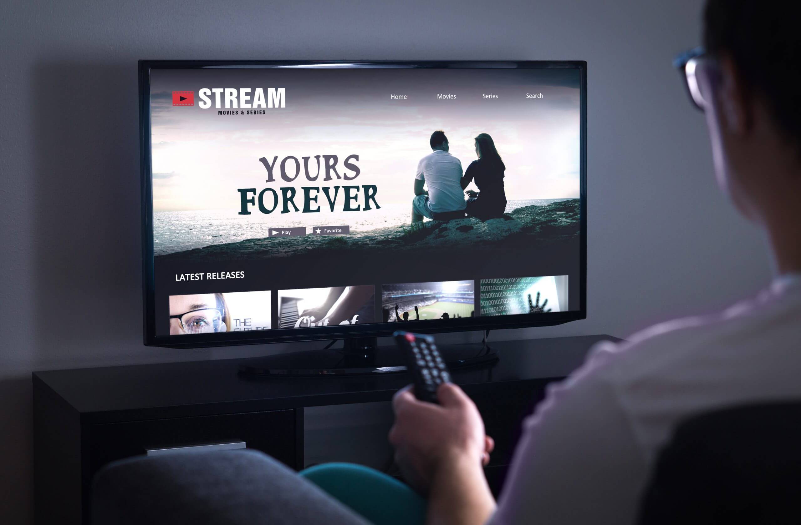 man watching streaming service