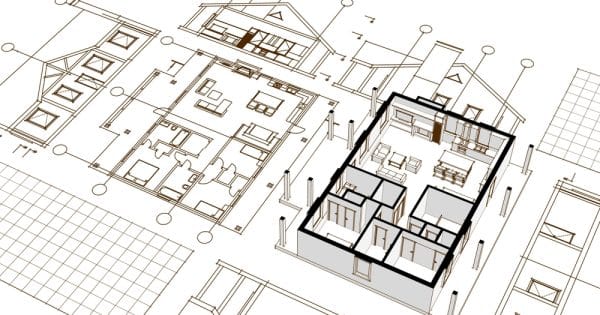 blueprint of different rooms of a house banner